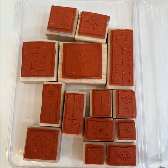 Stampin Up! ‘Stipple Celebrations’ set of 14 Wood Stamps 2003 - Picture 2 of 4